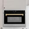 imageZLINE Autograph Edition 24 in 16 cu ft Builtin Convection Microwave Oven in Satin Stainless Steel with Champagne Bronze Accents MWOZ24SSCB