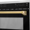 imageZLINE Autograph Edition 24 in 16 cu ft Builtin Convection Microwave Oven in Satin Stainless Steel with Polished Gold Accents MWOZ24SSG
