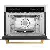 imageZLINE Autograph Edition 24 in 16 cu ft Builtin Convection Microwave Oven in Satin Stainless Steel with Polished Gold Accents MWOZ24SSG