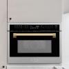 imageZLINE Autograph Edition 24 in 16 cu ft Builtin Convection Microwave Oven in Satin Stainless Steel with Polished Gold Accents MWOZ24SSG