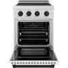 imageZLINE Autograph Edition 24 in 32 cu ft Paramount Induction Range with 3 Element Cooktop and Electric Convection Oven in Satin Stainless Steel with White Matte Door and Matte Black Accents