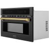 imageZLINE Autograph Edition 30 16 cu ft Builtin Convection Microwave Oven in Black Stainless Steel and Gold Accents