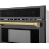 imageZLINE Autograph Edition 30 16 cu ft Builtin Convection Microwave Oven in Black Stainless Steel and Gold Accents