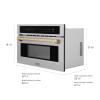 imageZLINE Autograph Edition 30 16 cu ft Builtin Convection Microwave Oven in Stainless Steel and Champagne Bronze Accents