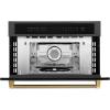 imageZLINE Autograph Edition 30 in 16 cu ft Builtin Convection Microwave Oven in Black Stainless Steel and Polished Gold Helix Handle MWOZ30BSKG