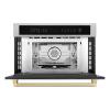imageZLINE Autograph Edition 30 in 16 cu ft Builtin Convection Microwave Oven in Satin Stainless Steel and Champagne Bronze Accents MWOZ30SSCB
