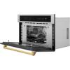 imageZLINE Autograph Edition 30 in 16 cu ft Builtin Convection Microwave Oven in Satin Stainless Steel and Polished Gold Accents MWOZ30SSG