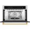 imageZLINE Autograph Edition 30 in 16 cu ft Builtin Convection Microwave Oven in Satin Stainless Steel and Polished Gold Accents MWOZ30SSG