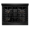 imageZLINE Autograph Edition 30 in 42 cu ft Paramount Gas Range with 4 Burner Cooktop and Convection Gas Oven in Black Stainless Steel and Champagne Bronze Accents SGRBZ30CB