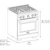 imageZLINE Autograph Edition 30 in 42 cu ft Paramount Gas Range with 4 Burner Cooktop and Convection Gas Oven in Stainless Steel with White Matte Door and Polished Gold Accents SGRZWM30G