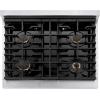 imageZLINE Autograph Edition 30 in 42 cu ft Paramount Gas Range with 4 Burner Cooktop and Convection Gas Oven in Stainless Steel with White Matte Door and Polished Gold Accents SGRZWM30G