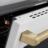 imageZLINE Autograph Edition 30 in 42 cu ft Paramount Induction Range with 4 Element Cooktop and Electric Convection Oven in Satin Stainless Steel with White Matte Door and Champagne Bronze Accents