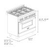 imageZLINE Autograph Edition 36 in 46 cu ft Legacy Dual Fuel Range with 6 Burner Gas Cooktop and Electric Convection Oven in Satin Stainless Steel and Champagne Bronze Accents RASZSN36CB