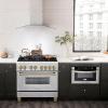 imageZLINE Autograph Edition 36 in 46 cu ft Legacy Dual Fuel Range with 6 Burner Gas Cooktop and Electric Convection Oven in Satin Stainless Steel and Champagne Bronze Accents RASZSN36CB