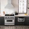 imageZLINE Autograph Edition 36 in 46 cu ft Legacy Dual Fuel Range with 6 Burner Gas Cooktop and Electric Convection Oven in Satin Stainless Steel and Matte Black Accents RASZSN36MB