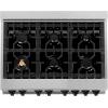 imageZLINE Autograph Edition 36 in 46 cu ft Legacy Dual Fuel Range with 6 Burner Gas Cooktop and Electric Convection Oven in Satin Stainless Steel and Matte Black Accents RASZSN36MB