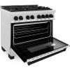 imageZLINE Autograph Edition 36 in 46 cu ft Legacy Dual Fuel Range with 6 Burner Gas Cooktop and Electric Convection Oven in Satin Stainless Steel and Matte Black Accents RASZSN36MB