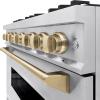 imageZLINE Autograph Edition 36 in 52 cu ft Classic Dual Fuel Range with 6 Burner Gas Cooktop and Electric Convection Oven in Stainless Steel with Champagne Bronze Accents CDRZ36CB