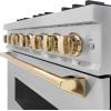 imageZLINE Autograph Edition 36 in 52 cu ft Classic Dual Fuel Range with 6 Burner Gas Cooktop and Electric Convection Oven in Stainless Steel with Polished Gold Accents CDRZ36G