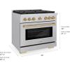 imageZLINE Autograph Edition 36 in 52 cu ft Paramount Gas Range with 6 Burner Cooktop and Convection Gas Oven in Stainless Steel and Champagne Bronze Accents SGRZ36CB