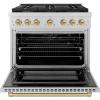 imageZLINE Autograph Edition 36 in 52 cu ft Paramount Gas Range with 6 Burner Cooktop and Convection Gas Oven in Stainless Steel and Champagne Bronze Accents SGRZ36CB