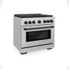 imageZLINE Autograph Edition 36 in 52 cu ft Paramount Gas Range with 6 Burner Cooktop and Convection Gas Oven in Stainless Steel and Matte Black Accents SGRZ36MB