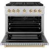 imageZLINE Autograph Edition 36 in 52 cu ft Paramount Gas Range with 6 Burner Cooktop and Convection Gas Oven in Stainless Steel and Polished Gold Accents SGRZ36G