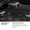 imageZLINE Autograph Edition 36 in Classic Gas Rangetop with 6 Burners and Porcelain Cooktop in Stainless Steel with Polished Gold Accents RTZ36G