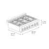 imageZLINE Autograph Edition 36 in Classic Gas Rangetop with 6 Burners and Porcelain Cooktop in Stainless Steel with Polished Gold Accents RTZ36G