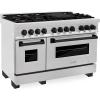 imageZLINE Autograph Edition 48 in 60 cu ft Legacy Dual Fuel Range with 7 Burner Gas Cooktop and 2 Electric Ovens in Satin Stainless Steel and Matte Black Accents RASZSN48MB