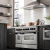 imageZLINE Autograph Edition 48 in 60 cu ft Legacy Dual Fuel Range with 7 Burner Gas Cooktop and 2 Electric Ovens in Satin Stainless Steel and Matte Black Accents RASZSN48MB
