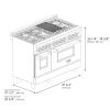 imageZLINE Autograph Edition 48 in 60 cu ft Legacy Dual Fuel Range with 7 Burner Gas Cooktop and 2 Electric Ovens in Stainless Steel with Black Matte Doors and Champagne Bronze Accents RAZBLM48CB