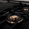 imageZLINE Autograph Edition 48 in 60 cu ft Legacy Dual Fuel Range with 7 Burner Gas Cooktop and 2 Electric Ovens in Stainless Steel with Black Matte Doors and Champagne Bronze Accents RAZBLM48CB