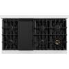 imageZLINE Autograph Edition 48 in 67 cu ft Classic Double Oven Dual Fuel Range with 8 Burner Gas Cooktop in Satin Stainless Steel with Black Matte Doors and Champagne Bronze Accents CDRSZBLM48CB