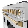 imageZLINE Autograph Edition 48 in 67 cu ft Classic Double Oven Dual Fuel Range with 8 Burner Gas Cooktop in Stainless Steel and Polished Gold Accents CDRZ48G