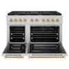imageZLINE Autograph Edition 48 in 67 cu ft Paramount Double Oven Dual Fuel Range with 8 Burner Gas Cooktop in Stainless Steel and Champagne Bronze Accents SDRZ48CB