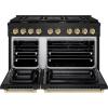 imageZLINE Autograph Edition 48 in 67 cu ft Paramount Double Oven Gas Range with 8 Burner Cooktop in Black Stainless Steel and Polished Gold Accents SGRBZ48G