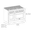 imageZLINE Autograph Edition 48 in 67 cu ft Paramount Double Oven Gas Range with 8 Burner Cooktop in Stainless Steel with Black Matte Doors and Polished Gold Accents SGRZBLM48G