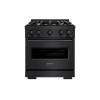 imageZLINE 30 in 42 cu ft Classic Dual Fuel Range with 4 Burner Gas Cooktop and Electric Convection Oven in Black Stainless Steel CDRB30