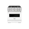 imageZLINE 30 in 42 cu ft Classic Dual Fuel Range with 4 Burner Gas Cooktop and Electric Convection Oven in Stainless Steel with White Matte Door CDRWM30