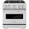 imageZLINE 30 in 42 cu ft Classic Gas Range with 4 Burner Cooktop and Convection Gas Oven in Satin Stainless Steel CGRS30