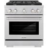 imageZLINE 30 in 42 cu ft Paramount Gas Range with 4 Burner Cooktop and Convection Gas Oven in Satin Stainless Steel SGRS30