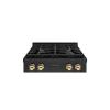 imageZLINE 30 in Autograph Edition Paramount Gas Rangetop with 4 Burners and Porcelain Cooktop in Black Stainless Steel with Polished Gold Accents SRTBZ30G