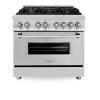 imageZLINE 36 in 46 cu ft Legacy Dual Fuel Range with 6 Burner Gas Cooktop and Electric Convection Oven in Stainless Steel with Griddle RAGR36