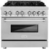 imageZLINE 36 in 46 cu ft Legacy Dual Fuel Range with 6 Burner Gas Cooktop and Electric Convection Oven in Stainless Steel with Satin Stainless Steel Door RASN36