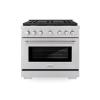 imageZLINE 36 in 52 cu ft Paramount Gas Range with 6 Burner Cooktop and Convection Gas Oven in Stainless Steel SGR36