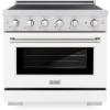 imageZLINE 36 in 52 cu ft Paramount Induction Range with 5 Element Cooktop and Electric Convection Oven in Stainless Steel with White Matte Door SINRWM36