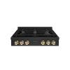 imageZLINE 36 in Autograph Edition Paramount Gas Rangetop with 6 Burners and Porcelain Cooktop in Black Stainless Steel with Polished Gold Accents SRTBZ36G