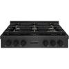 imageZLINE 36 in Paramount Gas Rangetop with 6 Brass Burners and Porcelain Cooktop in Black Satin Stainless Steel SRTBSBR36