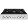 imageZLINE 36 in Paramount Gas Rangetop with 6 Brass Burners and Porcelain Cooktop in Satin Stainless Steel SRTSBR36